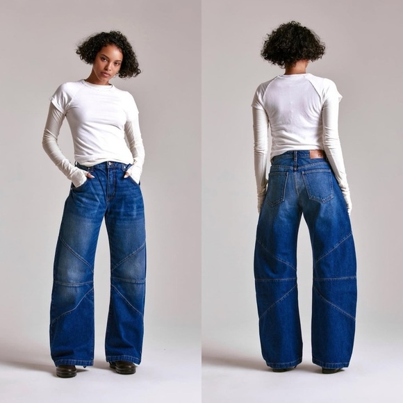 EB Denim Frederic Barrel Jeans Wide-Leg High-Rise Blue Dream 29 EUC - Picture 1 of 10